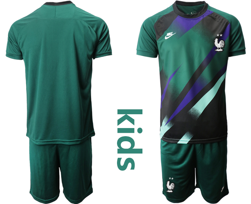 2021 European Cup France ark green Youth goalkeeper soccer jerseys